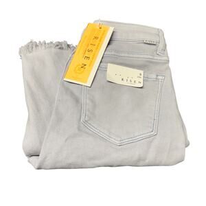 Risen Jeans Womens 9 / 29 (29x27 ACTUAL) Distressed High Rise Ice Blue Denim NEW